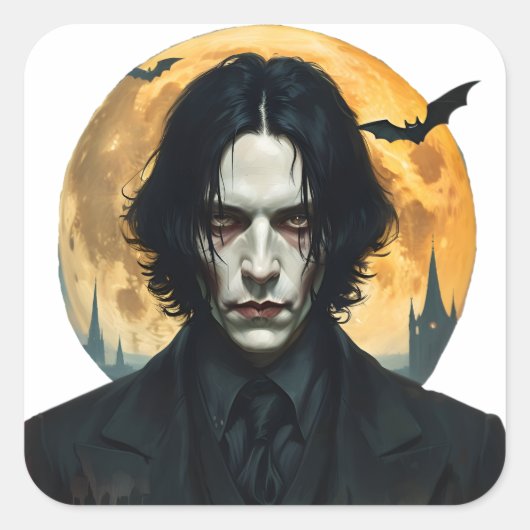 Halloween Night - Vampire Rising Vierkante Sticker (Voorkant)