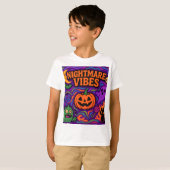 Halloween Night Vibe Retro Kleurrijke Kleding Unis T-shirt (Voorkant volledig)