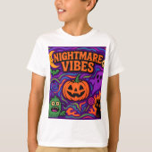 Halloween Night Vibe Retro Kleurrijke Kleding Unis T-shirt (Voorkant)