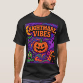 Halloween Night Vibe Retro Kleurrijke Kleding Unis T-shirt (Voorkant)