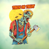 Halloween Night Zombie Full Moon Trick of Treat Raamsticker (Vel 3)