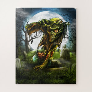 Halloween Night Zombie Rising Full Moon Graveyard Legpuzzel