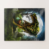 Halloween Night Zombie Rising Full Moon Graveyard Legpuzzel (Horizontaal)