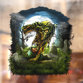 Halloween Night Zombie Rising Full Moon Graveyard Raamsticker (Vel 2)