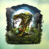 Halloween Night Zombie Rising Full Moon Graveyard Raamsticker (Vel 3)