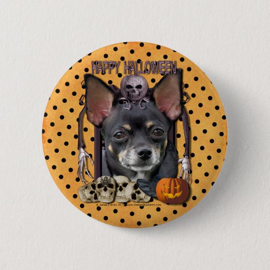 Halloween Nightmare - Chihuahua - Isabella Ronde Button 5,7 Cm (Voorkant)