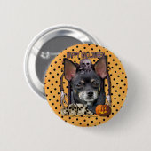 Halloween Nightmare - Chihuahua - Isabella Ronde Button 5,7 Cm (Voorkant /achterkant)