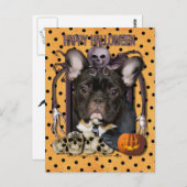 Halloween Nightmare - French Bulldog - Blauwgroen Briefkaart (Voorkant / Achterkant)