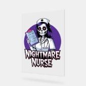 Halloween Nightmare Nurse Classic T-shirt Acryl Bord (Hoek)