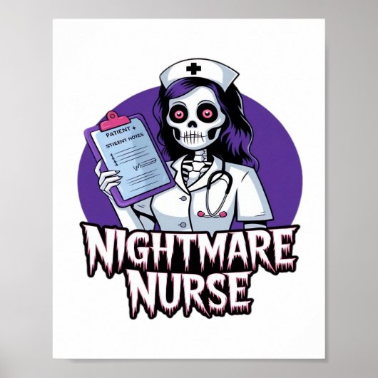 Halloween Nightmare Nurse Classic T-shirt Poster (Voorkant)