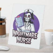 Halloween Nightmare Nurse Classic T-shirt Reclamebord Met Voetstuk (Insitu)