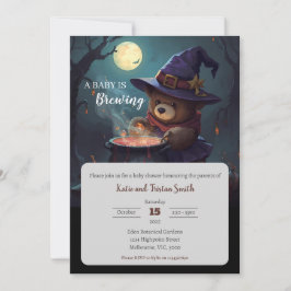 Halloween Nighttime Forest Baby shower Uitnodiging