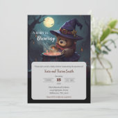 Halloween Nighttime Forest Baby shower Uitnodiging (Staand voorkant)