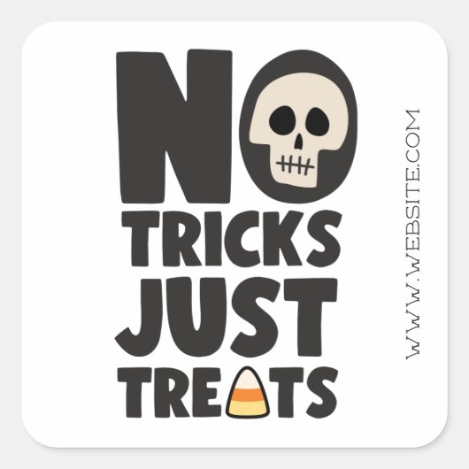 Halloween No Tricks behandelt alleen maar Vierkante Sticker (Voorkant)