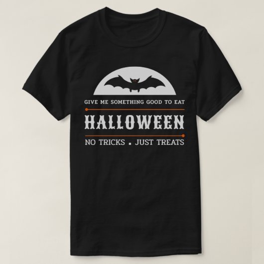 Halloween No Tricks Just Treats Scary Flying Bat h T-shirt (Design voorkant)