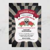 Halloween nodigt Rozen Rode Circus uit Kaart (Voorkant / Achterkant)