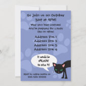 Halloween nodigt zwarte kat uit die van pompoen sp kaart (Achterkant)