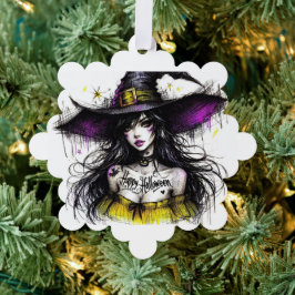 Halloween nog betoverender met 'Happy Halloween' Ornament Kaart