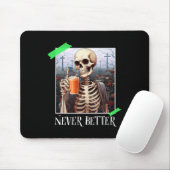 Halloween Nooit Beter Skelet Funny Skull 1 Muismat (Met muis)