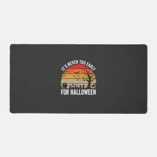Halloween Nooit Te Vroeg Vintage Zonsondergang Bureaumat (Voorkant)