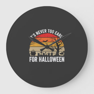 Halloween Nooit Te Vroeg Vintage Zonsondergang Grote Klok