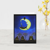 Halloween Note Card, zwart, kat, Jack-O-Lantern, m Kaart (Gele Bloem)