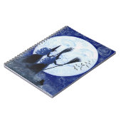 Halloween notebook, man in de maan, heksen notitieboek (Linkerzijde)