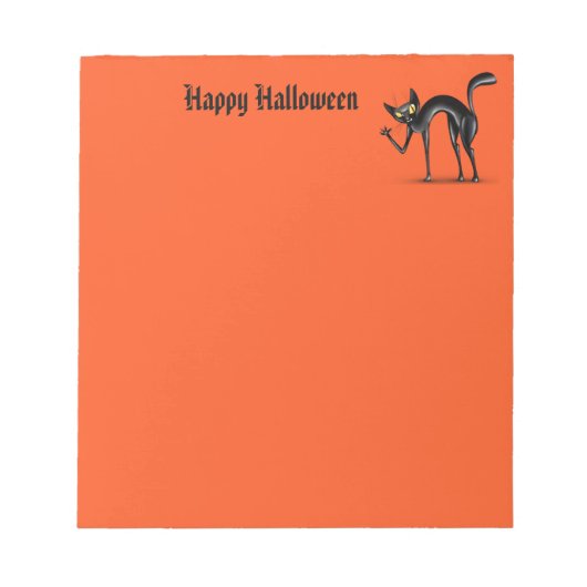 Halloween Notepad Black Cat Notitieblok (Voorkant)