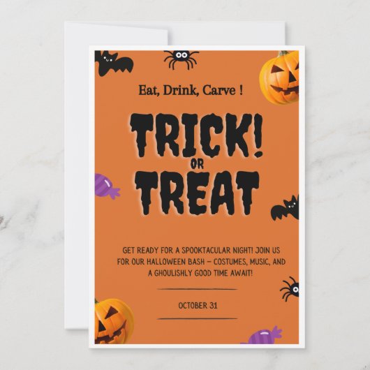 halloween Notes, Trick or Treat Kaart (Achterkant)