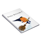 Halloween Notitieboek heks Pumpkin Flying Broom (Rechterzijde)