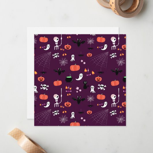 Halloween Notitiekaartje (Voorkant / Achterkant in situ)