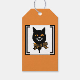 HALLOWEEN NOUVEAU BLACK CAT Gift Label Cadeaulabel