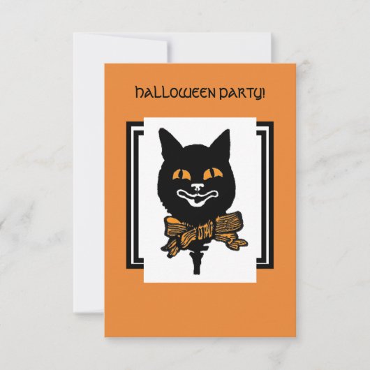 HALLOWEEN NOUVEAU BLACK CAT Gift Label Kaart (Voorkant)