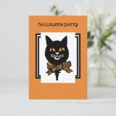 HALLOWEEN NOUVEAU BLACK CAT Gift Label Kaart (Staand voorkant)