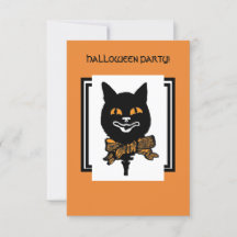 HALLOWEEN NOUVEAU BLACK CAT Gift Label