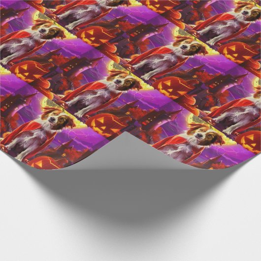 Halloween Nova Scotia Duck Toller Vampier Pompoen Cadeaupapier (Hoek)