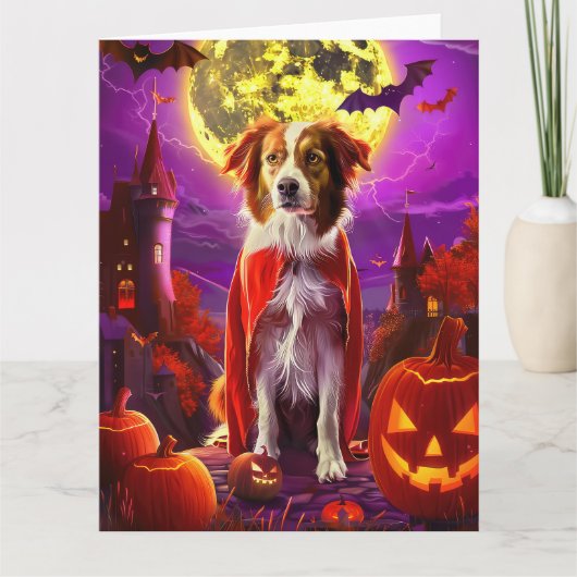 Halloween Nova Scotia Duck Toller Vampier Pompoen Kaart (Voorkant)