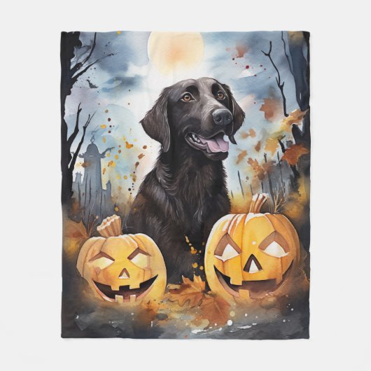 Halloween Nova Scotia met pompoenen eng Fleece Deken (Voorkant)