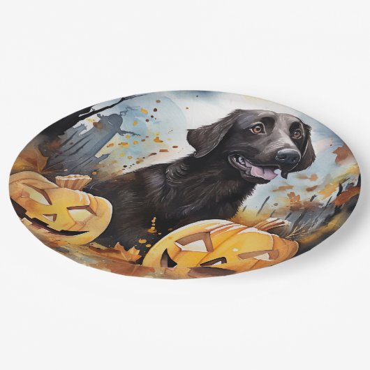 Halloween Nova Scotia met pompoenen eng Papieren Bordje (Gekanteld)