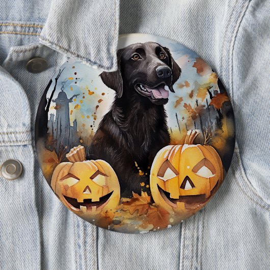 Halloween Nova Scotia met pompoenen eng Ronde Button 6,0 Cm (In situ)