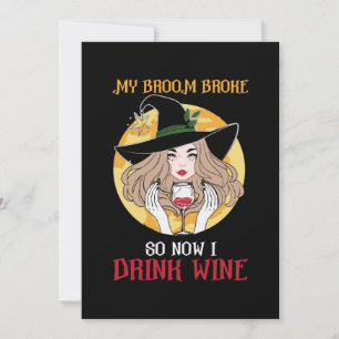 Halloween Nu Drink Ik Wijn Verjaardag Feestdagenkaart