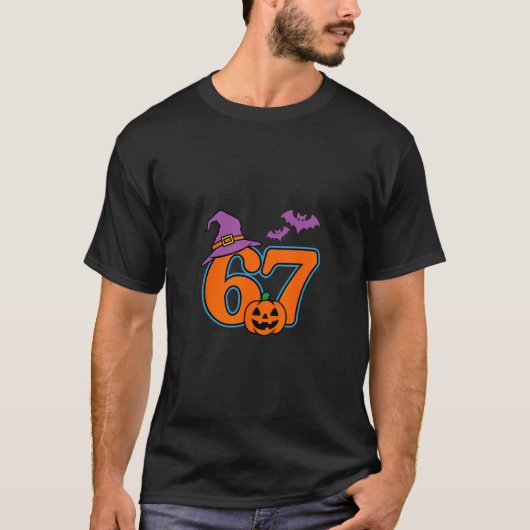 Halloween Number 67 Ts Pumpkin Witch Hat  T-shirt (Voorkant)