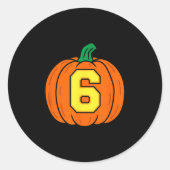 Halloween Number 6 Pumpkin Costume  Ronde Sticker (Voorkant)