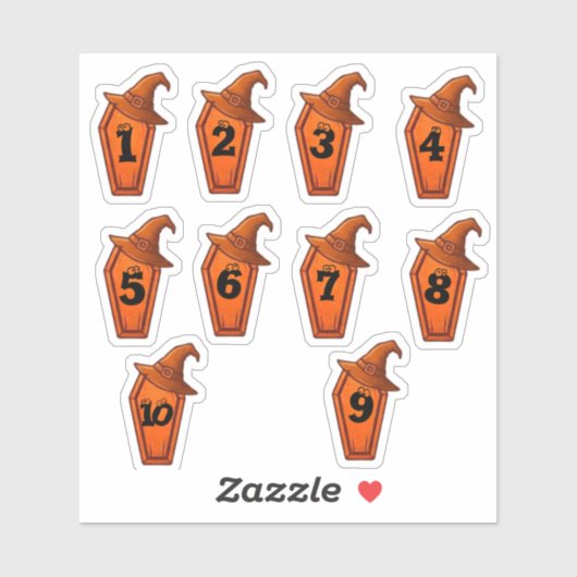 Halloween Nummer Sticker (Vel)