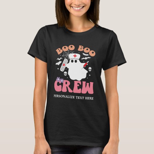 Halloween Nurse Boo Boo Crew T-shirt (Voorkant)