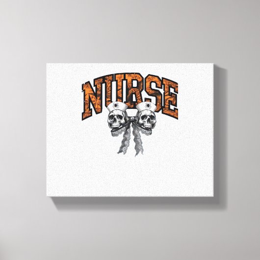 Halloween Nurse Coquette Bow Classic T-shirt Canvas Afdruk (Voorkant)