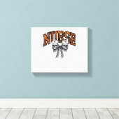 Halloween Nurse Coquette Bow Classic T-shirt Canvas Afdruk (Insitu (Houten vloer))