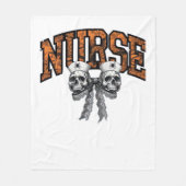 Halloween Nurse Coquette Bow Classic T-shirt Fleece Deken (Voorkant)