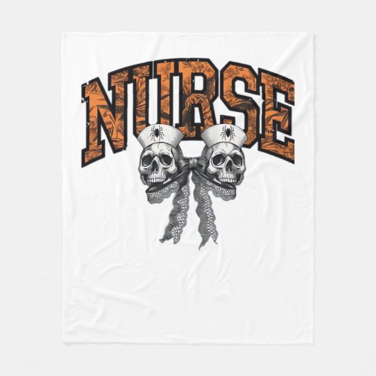 Halloween Nurse Coquette Bow Classic T-shirt Fleece Deken (Voorkant)