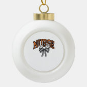 Halloween Nurse Coquette Bow Classic T-shirt Keramische Bal Ornament (Voorkant)